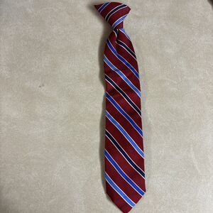 Boys Blue and Red Striped Chaps clip-on tie